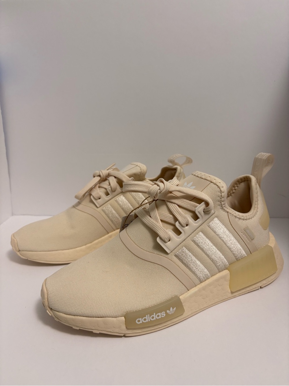 adidas Cream/Tan NMD_R1 Lightweight Sneakers ‘Wonder White’